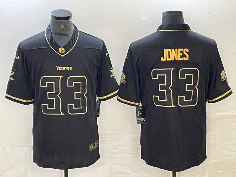Men’s Minnesota Vikings Aaron Jones #33 Black Jersey