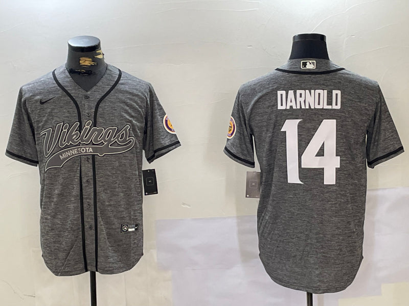 Men’s Minnesota Vikings Sam Darnold #14 Gray Team Jersey