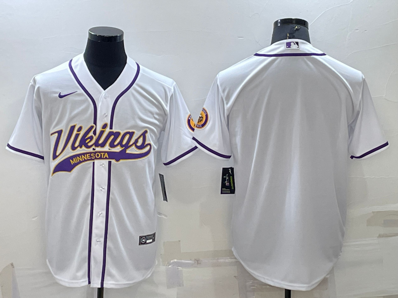 Men’s Minnesota Vikings White Blank Jersey