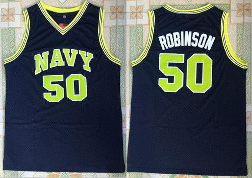 Men’s Navy Midshipmen #50 David Robinson Navy College Basketball Throwback Jersey
