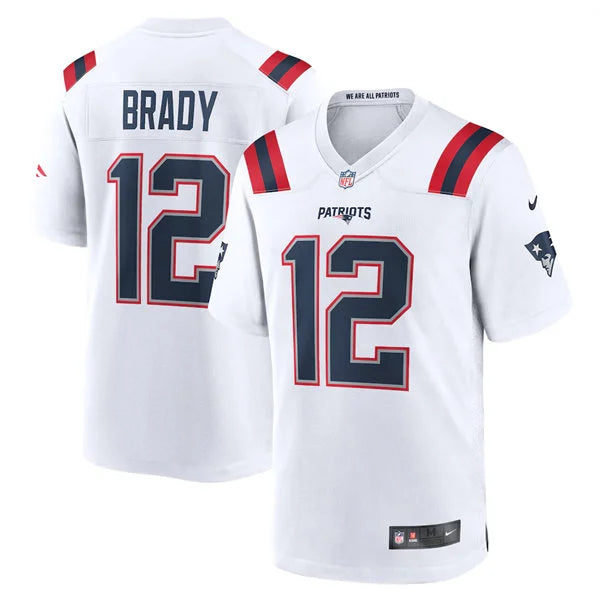 Mens New England Patriots #12 Tom Brady Nike White Vapor F.U.S.E. Limited Jersey