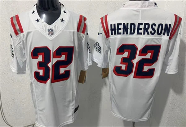 Mens New England Patriots #32 TreVeyon Henderson White Rivalries Replica F.U.S.E. Limited Jersey