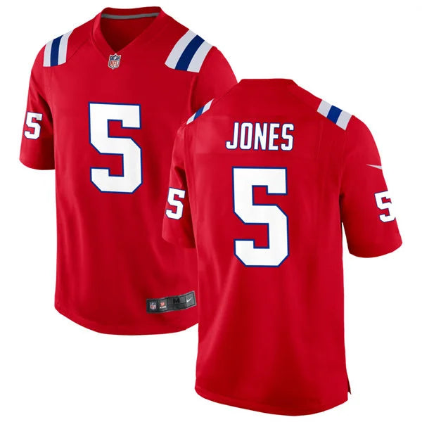 Mens New England Patriots #5 Dre’Mont Jones Nike Red Alternate Vapor F.U.S.E. Limited Jersey