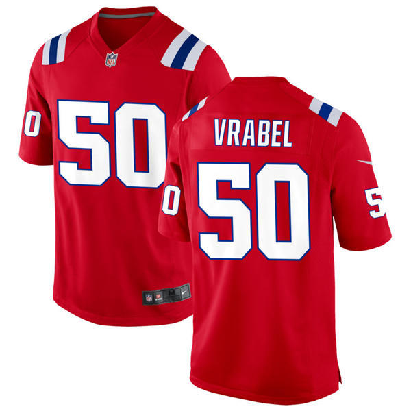 Mens New England Patriots #50 Mike Vrabel Nike Red Alternate Vapor Limited Jersey