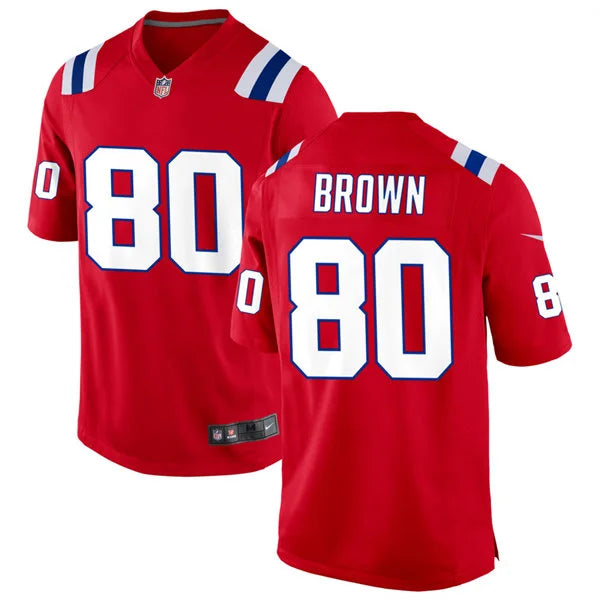 Men’s New England Patriots Retired Player #80 Troy Brown Nike Red Alternate Vapor F.U.S.E. Limited Jersey