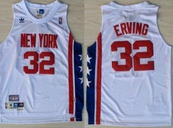 Men’s New Jersey Nets #32 Julius Erving White ABA Hardwood Classic Swingman Jersey