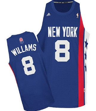 Men’s New Jersey Nets #8 Deron Williams ABA Hardwood Classic Blue Swingman Jersey