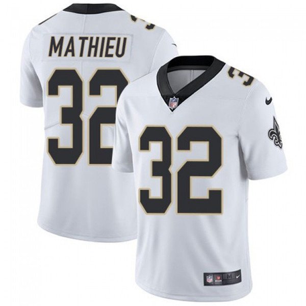 Men’s New Orleans Saints #32 Tyrann Mathieu Nike White Away Vapor Limited Jersey