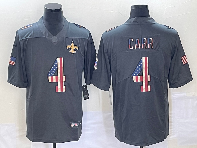 Men’s New Orleans Saints #4 Derek Carr Black Jersey