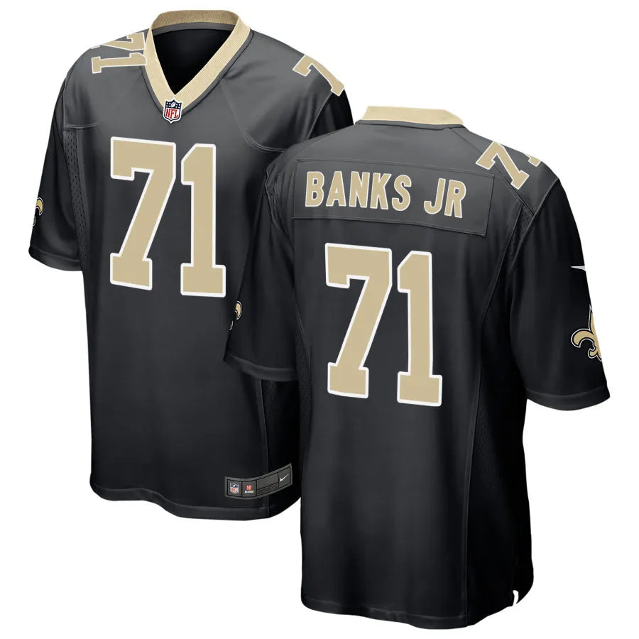 Mens New Orleans Saints #71 Kelvin Banks Jr. Nike Black Vapor F.U.S.E Limited Jersey