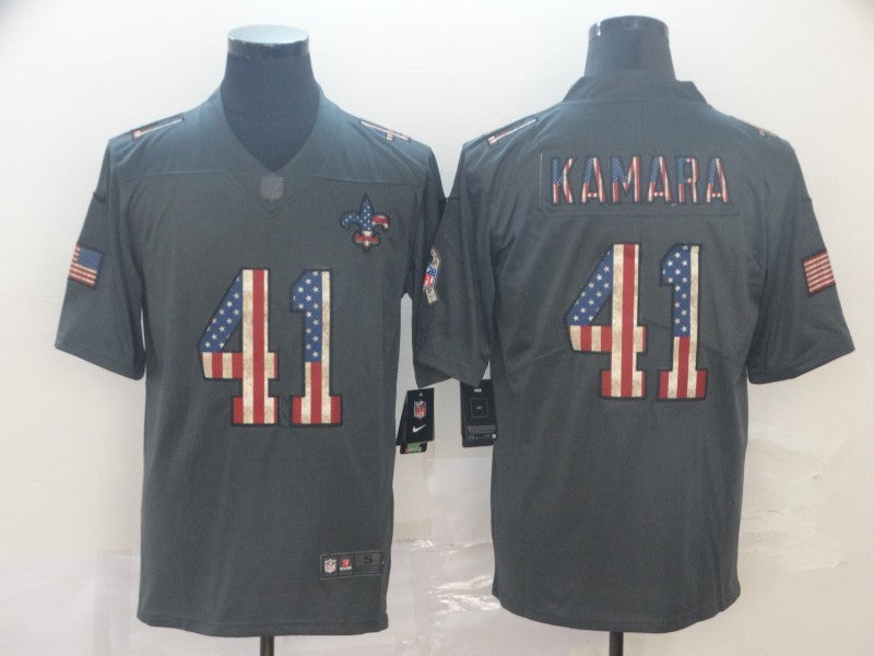 Men’s New Orleans Saints Alvin Kamara #41 Black Authentic Jersey