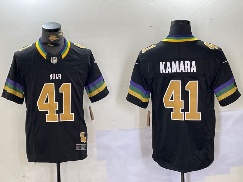 Men’s New Orleans Saints Alvin Kamara #41 Black Team Jersey