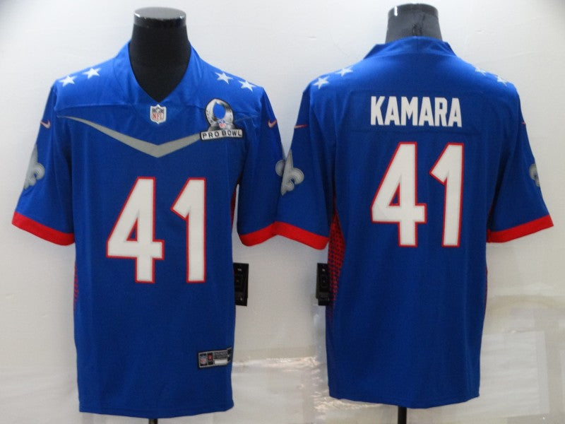 Men’s New Orleans Saints Alvin Kamara #41 Blue All Star Jersey