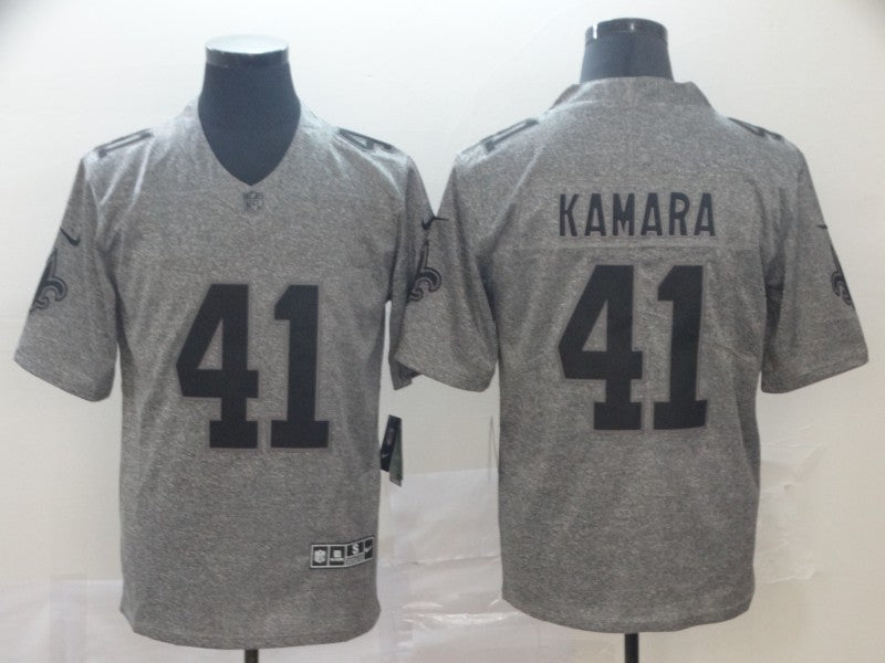 Men’s New Orleans Saints Alvin Kamara #41 Gray Alternate Jersey