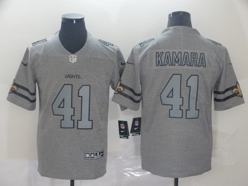 Men’s New Orleans Saints Alvin Kamara #41 Gray Jersey