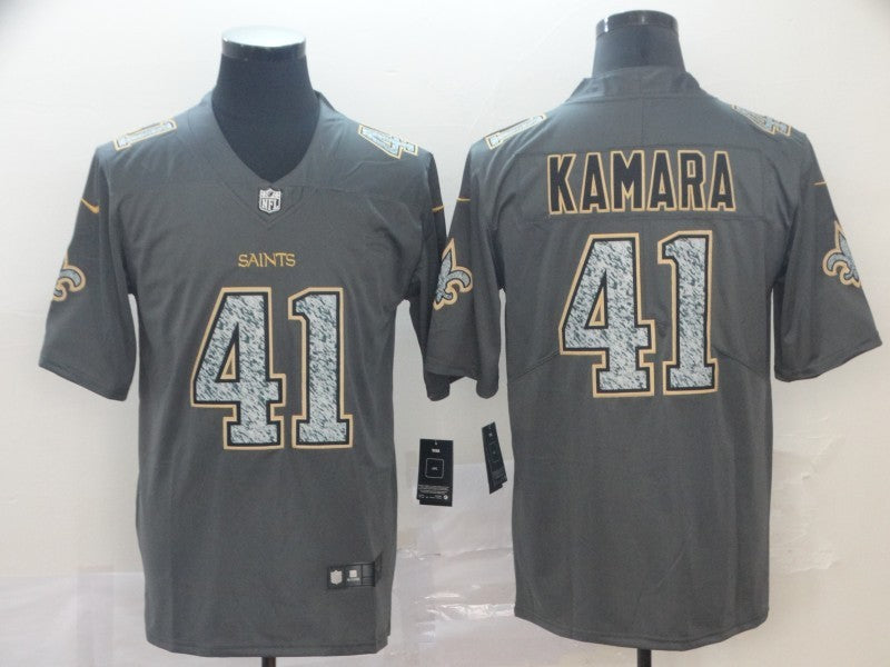Men’s New Orleans Saints Alvin Kamara #41 Gray Jersey