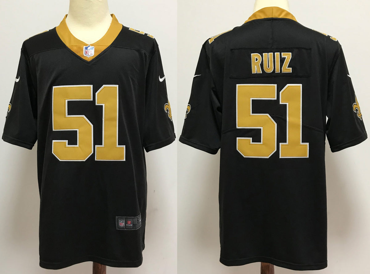 Men’s New Orleans Saints Cesar Ruiz #51 Black Jersey