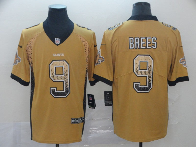 Men’s New Orleans Saints Drew Brees #9 Yellow Jersey
