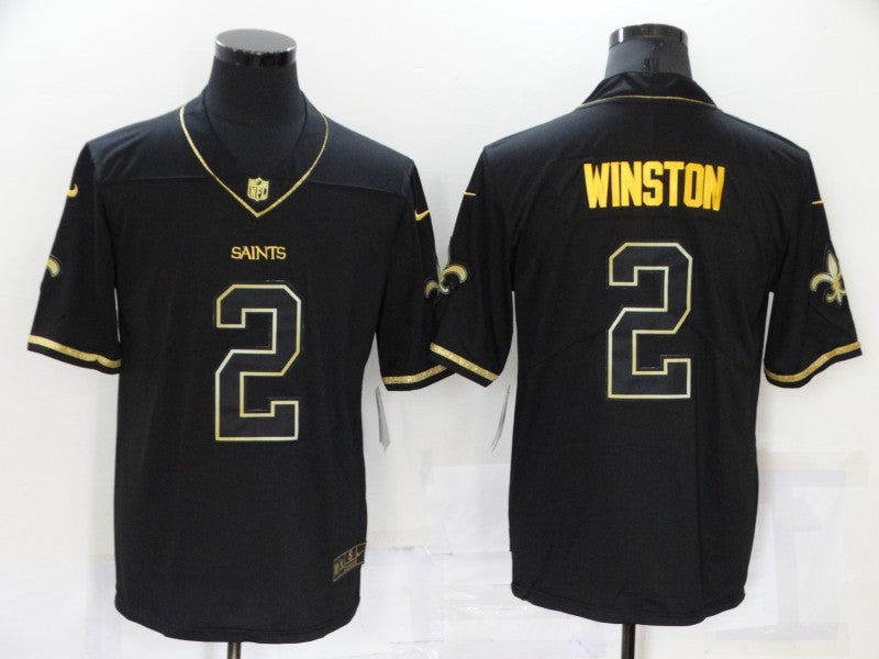 Men’s New Orleans Saints Jameis Winston #2 Black Jersey