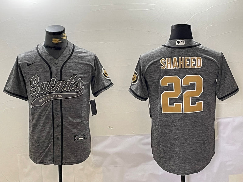 Men’s New Orleans Saints Rashid Shaheed #22 Gray Jersey