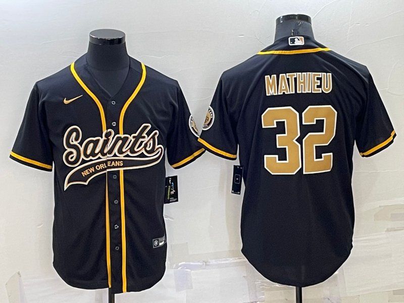 Men’s New Orleans Saints Tyrann Mathieu #32 Black Jersey Joint Edition