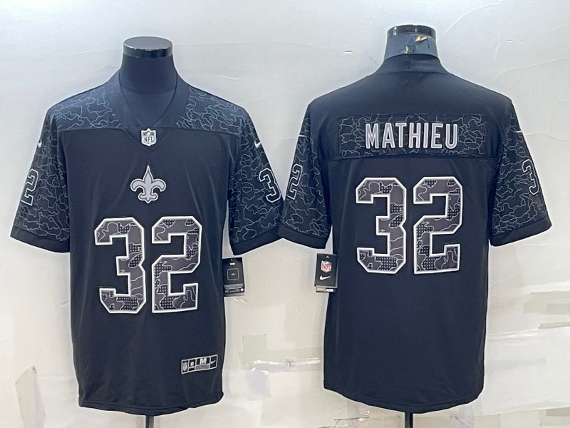 Men’s New Orleans Saints Tyrann Mathieu #32 Black RFLCTV Limited Jersey