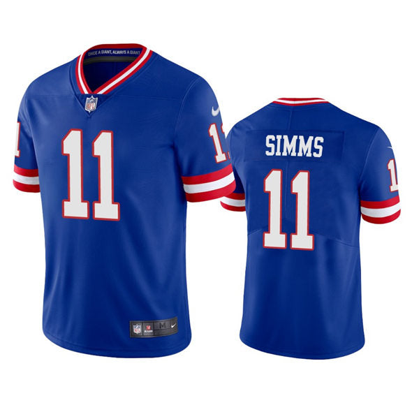 Men’s New York Giants #11 Phil Simms Royal Classic Vapor Limited Jersey