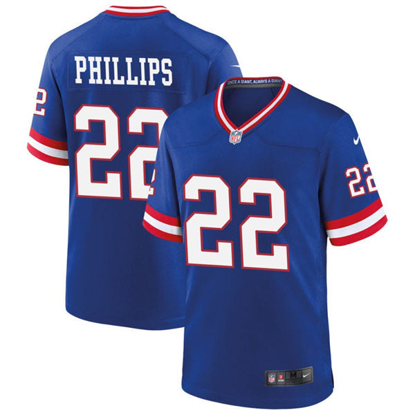 Men’s New York Giants #22 Andru Phillips Nike Royal Classic Limited Jersey
