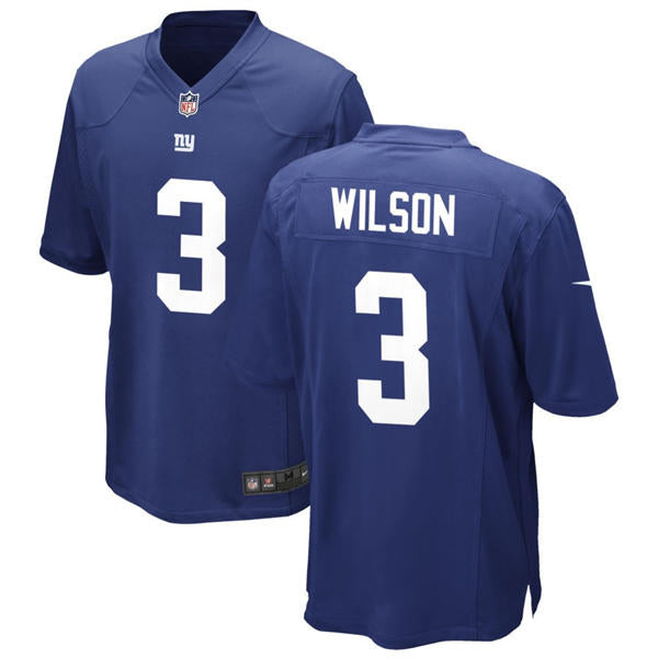 Men’s New York Giants #3 Russell Wilson Nike Royal Team Color Vapor Untouchable Limited Jersey