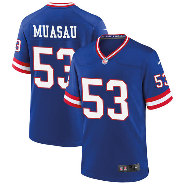 Men’s New York Giants #53 Darius Muasau Nike Royal Classic Limited Jersey