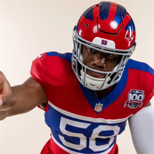 Men’s New York Giants #58 Bobby Okereke Century Red 100TH Season Commemorative Jersey