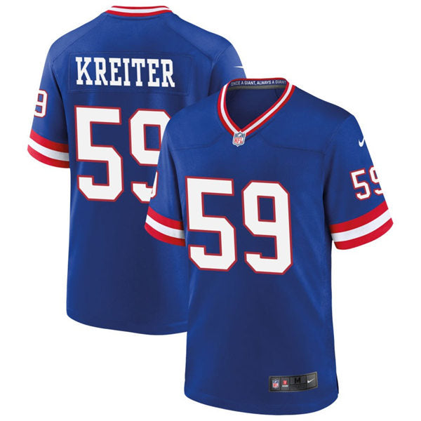 Mens New York Giants #59 Casey Kreiter Nike Royal Classic Limited Jersey