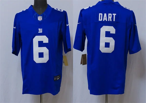 Men’s New York Giants #6 Jaxson Dart Nike Royal Team Color Vapor F.U.S.E. Limited Jersey