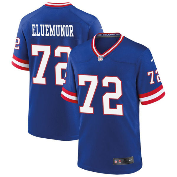 Men’s New York Giants #72 Jermaine Eluemunor Nike Royal Classic Limited Jersey