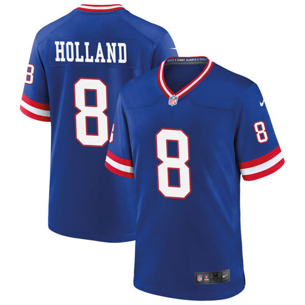 Men’s New York Giants #8 Jevon Holland Nike Royal Classic Limited Jersey