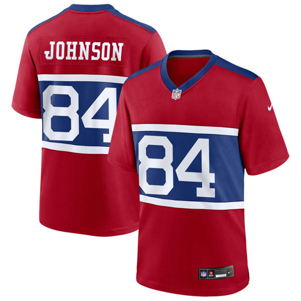 Men’s New York Giants #84 Theo Johnson Nike Century Red Alternate Vapor F.U.S.E. Limited Jersey