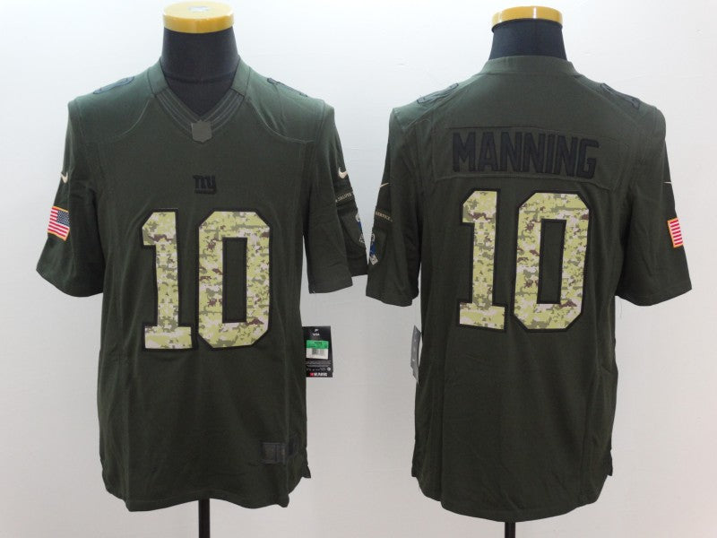 Men’s New York Giants Eli Manning #10 Army Green Jersey