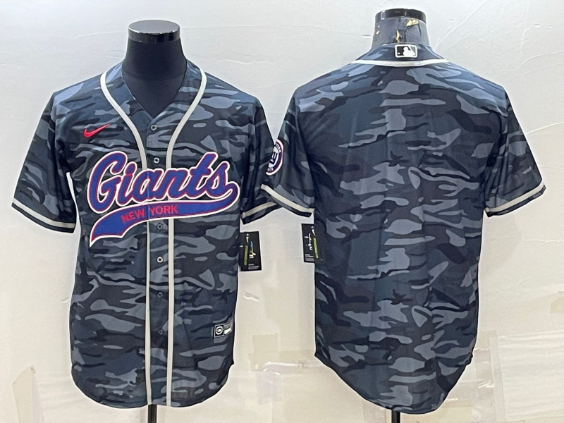 Men’s New York Giants Grey Camouflage Blank Jersey