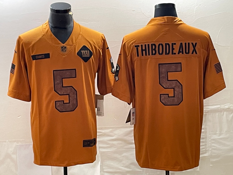 Men’s New York Giants Kayvon Thibodeaux #5 Brown 2023 Salute To Service Limited Jersey