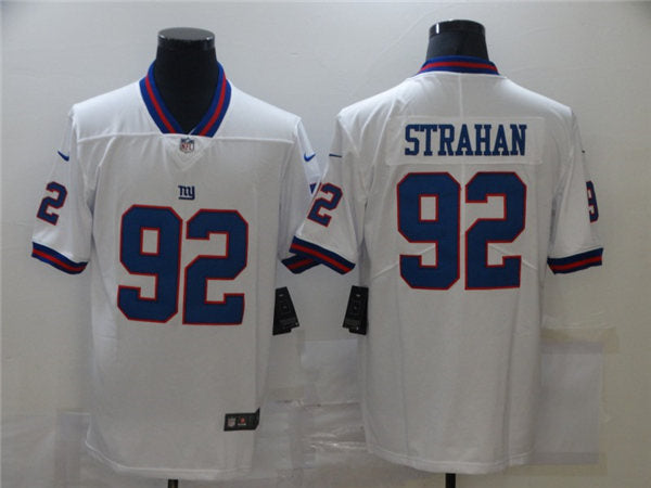 Men’s New York Giants Retired Player #92 Michael Strahan Nike White Vapor Untouchable Color Rush Limited Player Jersey