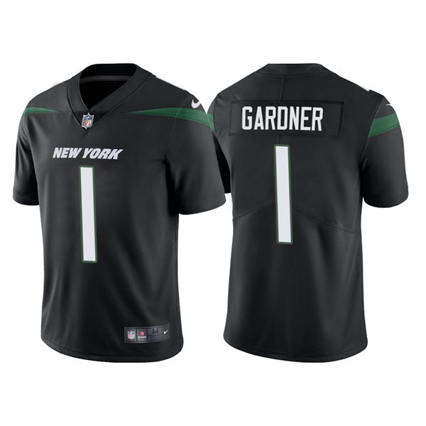 Men’s New York Jets #1 Ahmad Sauce Gardner Nike Stealth Black Alternate Limited Jersey