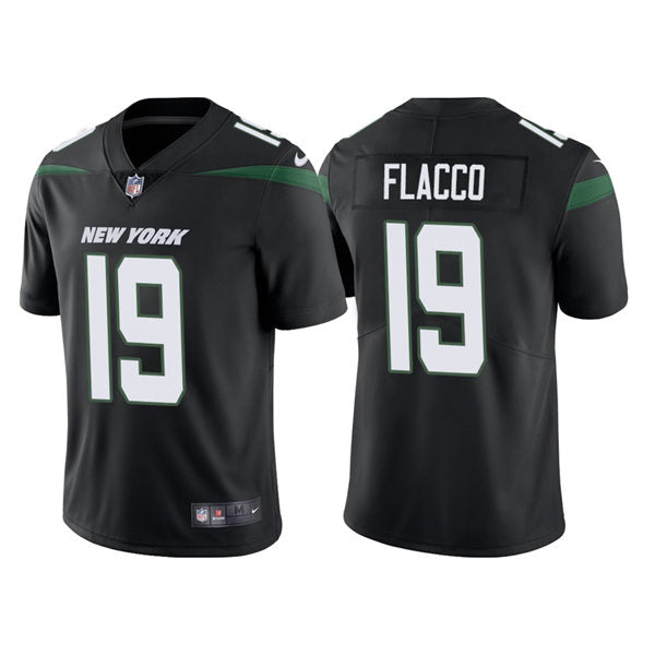 Men’s New York Jets #19 Joe Flacco Nike Stealth Black Alternate Limited Jersey