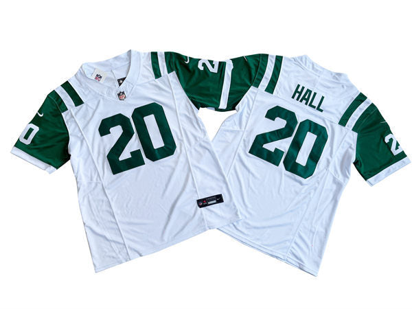 Men’s New York Jets #20 Breece Hall White Alternate Classic Jersey