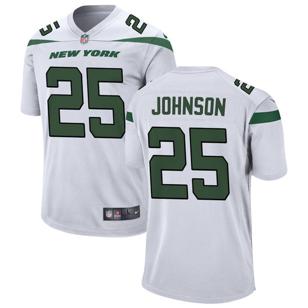Men’s New York Jets #25 Ty Johnson Nike White Vapor Limited Jersey