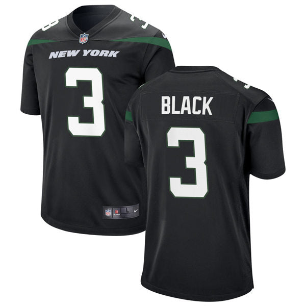 Men’s New York Jets #3 Tarik Black Nike Stealth Black Alternate Limited Jersey