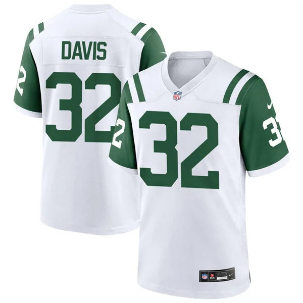 Men’s New York Jets #32 Isaiah Davis White Alternate Classic Limited Jersey