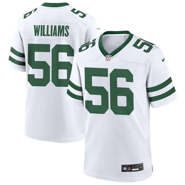 Men’s New York Jets #56 Quincy Williams White Legacy Game Jersey