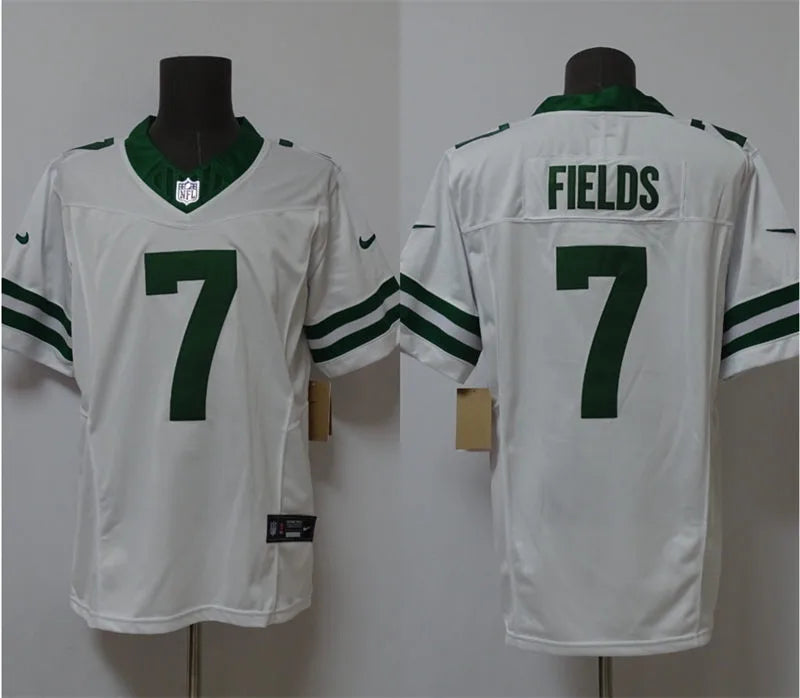 Men’s New York Jets #7 Justin Fields White Legacy Game Jersey