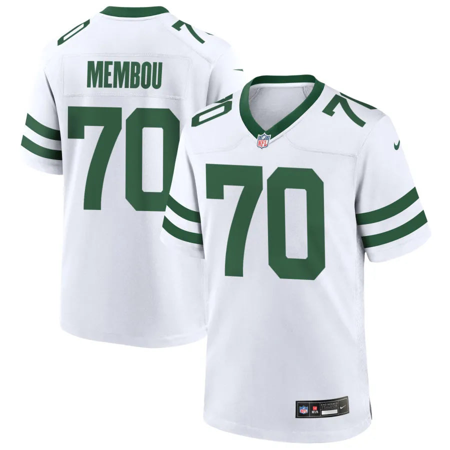 Men’s New York Jets #70 Armand Membou Nike White Vapor Legacy F.U.S.E. Limited Jersey