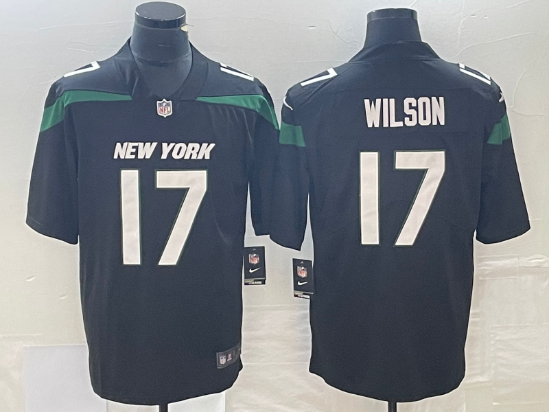 Men’s New York Jets Garrett Wilson #17 Stealth Black Alternate Vapor Untouchable Limited Jersey